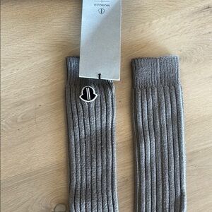 Moncler Charcoal Ribbed Socks